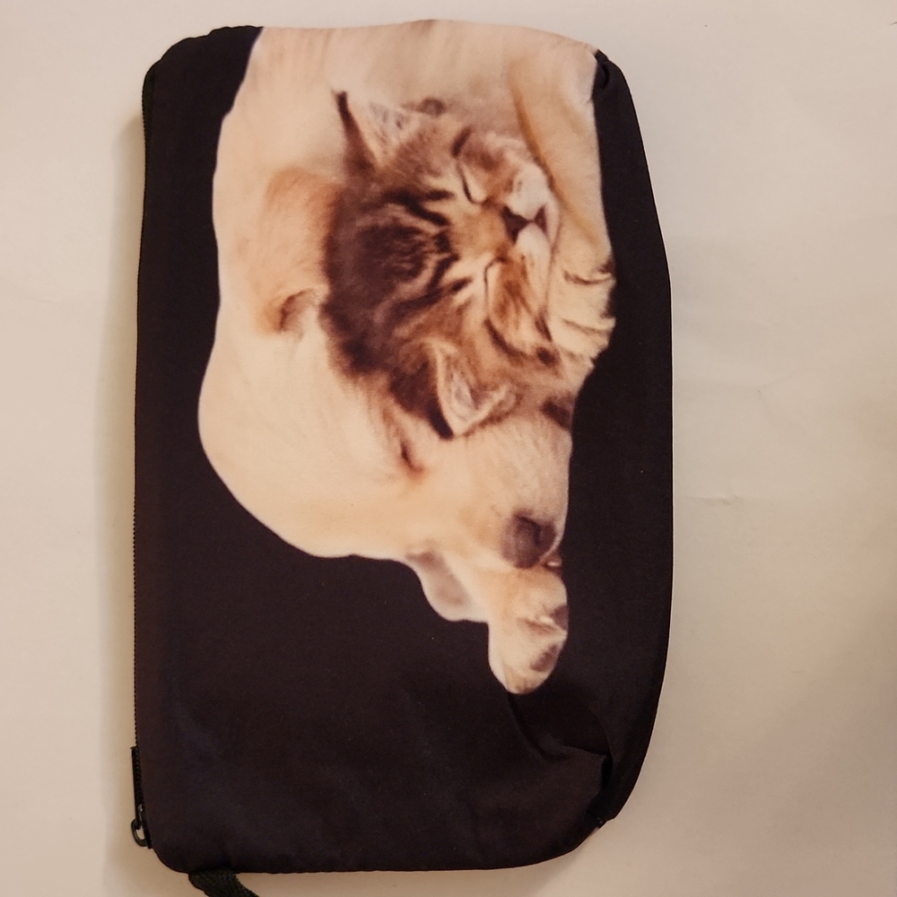 NEW - Cosmetic Bag, Storage Bag - Dog and Cat Sleeping